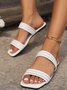 Pu Plain Casual Summer Slide Sandals