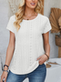 Casual Plain Crew Neck Loose Shirt