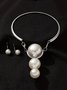 Exaggerated Imitation Pearl Party Jewelry Set