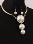 Exaggerated Imitation Pearl Party Jewelry Set