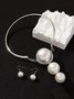 Exaggerated Imitation Pearl Party Jewelry Set