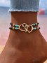 Heart to Heart Turquoise Double Layer Feet Chain