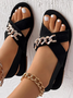 Faux Suede Plain Summer Casual Sandal