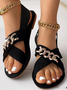 Faux Suede Plain Summer Casual Sandal