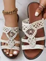 Summer Plain Boho Pu Slide Sandals