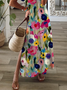 V Neck Loose Vacation Dress