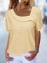 Casual Lace Asymmetrical T-Shirt