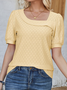 Casual Lace Asymmetrical T-Shirt