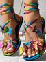 Pu Plain Summer Vacation Strappy Sandals