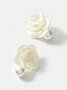 Elegant Flower Imitation Pearl Dangle Earrings