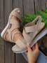 Plain Faux Suede Thick Bottom Sandal