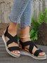 Plain Faux Suede Thick Bottom Sandal