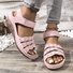 Plain Wedge Heel Summer Pu Wedge Sandal