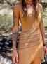 Ethnic Crew Neck Casual Dress