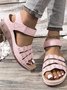 Plain Wedge Heel Summer Pu Wedge Sandal