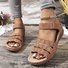 Plain Wedge Heel Summer Pu Wedge Sandal