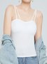 Knitted Casual Plain Regular Fit Cami