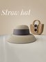 Color Block Wide Brim Straw Hat