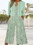 Plus Size Crew Neck Casual Loose Two-Piece Set