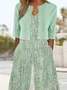 Plus Size Crew Neck Casual Loose Two-Piece Set