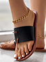 Pu Vacation Summer Plain Slide Sandals