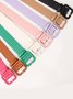 Minimalist women's square buckle candy colored versatile belt