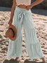 Plain Casual Loose Cotton And Linen Pants