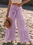 Plain Casual Loose Cotton And Linen Pants