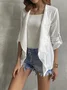 Womens Loose Casual Others Plain Kimono