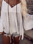 Cotton Boho Cold Shoulder Loose Shirt