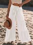 Plain Casual Loose Cotton And Linen Pants