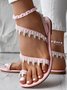 Leaf Summer Pu Strappy Sandals