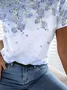 Plus Size Floral Crew Neck Casual T-Shirt