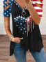 America Flag Jersey Casual Loose T-Shirt