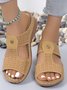 Wedge Heel Summer Plain Casual Slide Sandals