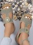 Wedge Heel Summer Plain Casual Slide Sandals