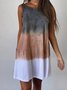 Tie-Dye Pattern Loose Crew Neck Casual Dress