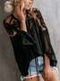 V Neck Split Joint Boho Floral Shirt