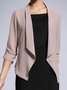 Plain Chiffon Lapel Collar Casual Kimono