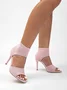 Minimalist Knitted Mesh Stiletto Heel Ankle Strap Sandals