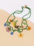 Boho Random Flower Beaded Multi-Layered  Necklace