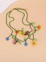 Boho Random Flower Beaded Multi-Layered  Necklace