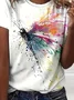 Casual Dragonfly Crew Neck T-Shirt