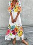 Floral Vacation V Neck Loose Dress