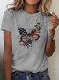 America Flag Casual Crew Neck T-Shirt