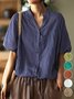 Drawstring Plain V Neck Casual Blouse