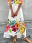 Floral Vacation V Neck Loose Dress