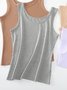 Plain Crew Neck Casual Tank Top