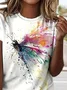 Casual Dragonfly Crew Neck T-Shirt