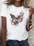 America Flag Casual Crew Neck T-Shirt